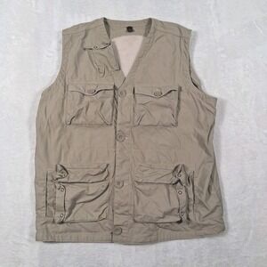 Schott Vest Men's Survival Utility Cargo Tactical Vest Khaki  Size Large/XL